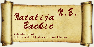 Natalija Backić vizit kartica